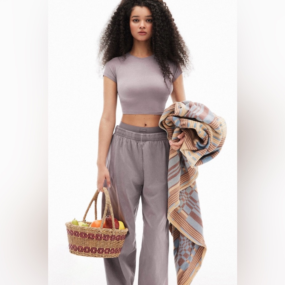 SKIMS jersey double waist band pant & crop top